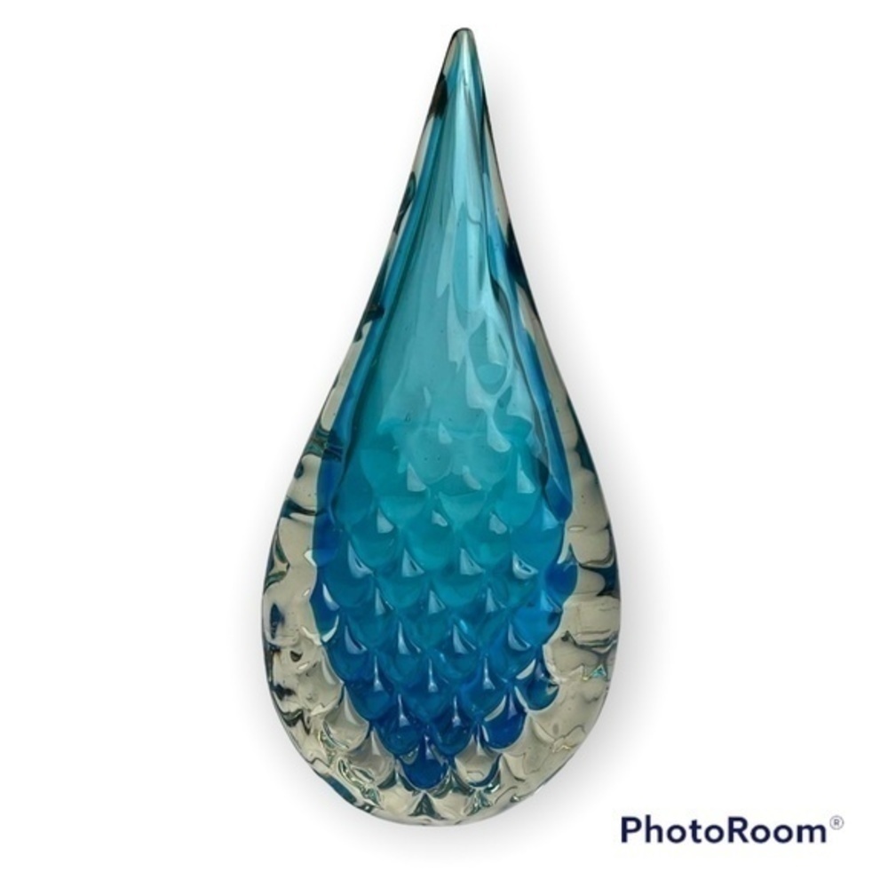 Vintage Raindrop Art Glass 12 x 6